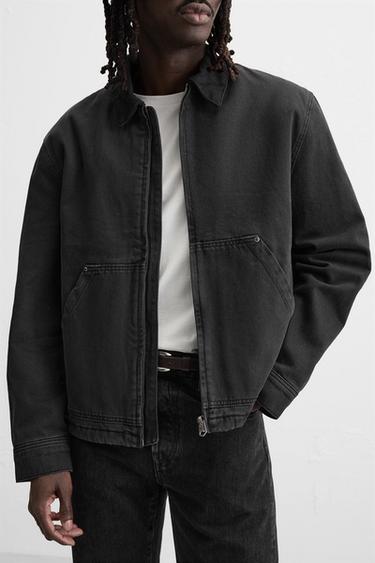 VESTE AVEC COL BIMATIÈRE - Noir de Zara - Image 5