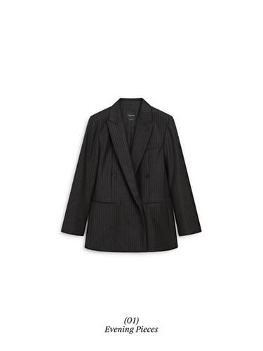 Zara 100% wool double-breasted blazer - Gray