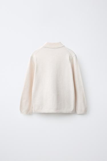 MOCK NECK KNIT SWEATER — Ecru 2