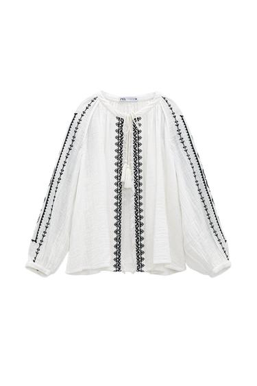 EMBROIDERED COTTON OVERSHIRT