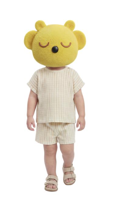 WAFFLE-KNIT T-SHIRT AND CHECK BERMUDA SHORTS SET - Ecru by Zara