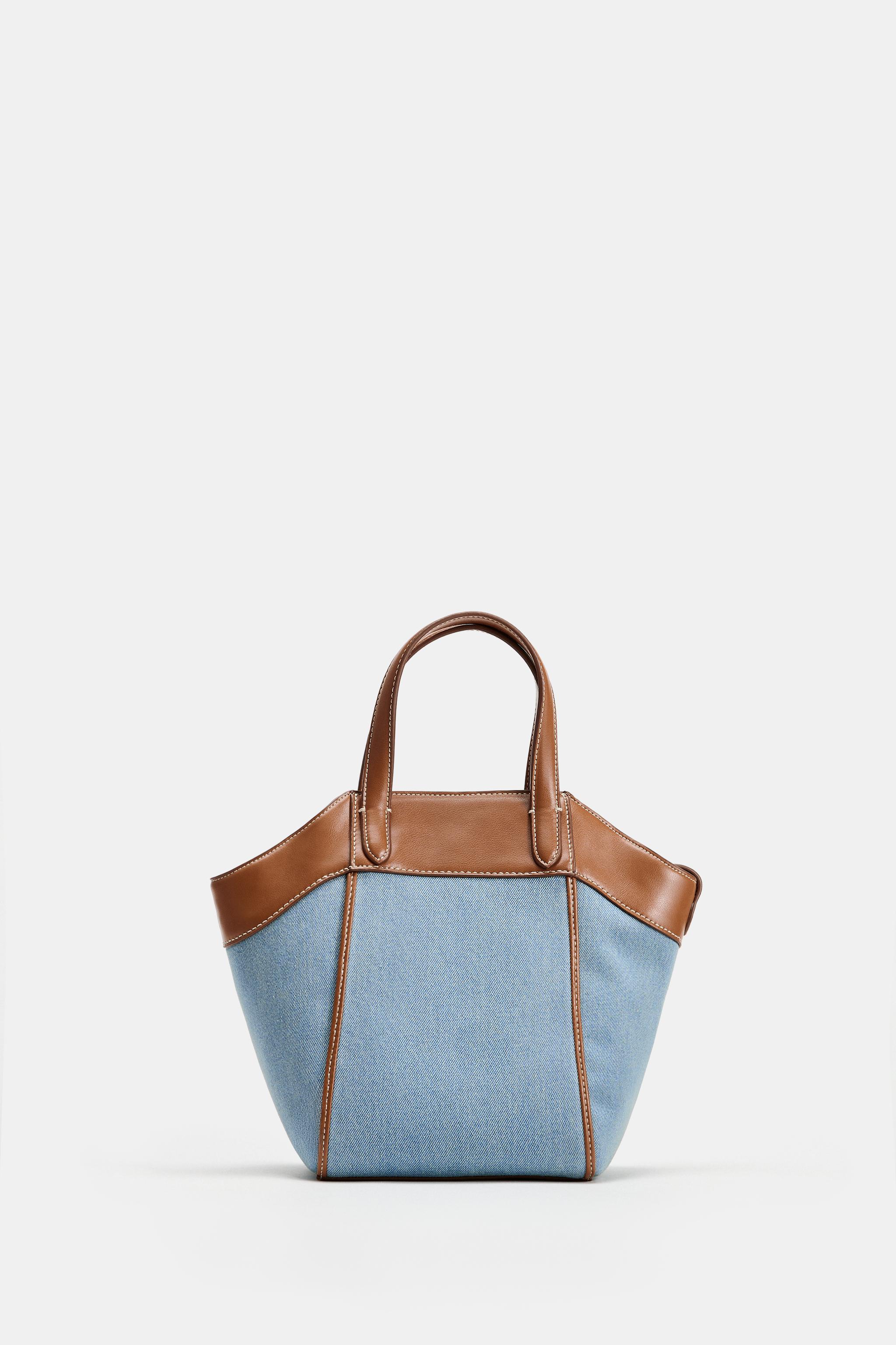 DENIM MINI TOTE BAG — Denim Blue
