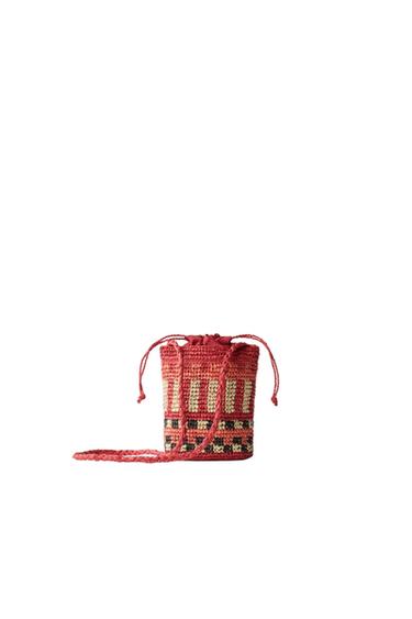 BANDOLERA RAFIA - Rojo de Zara