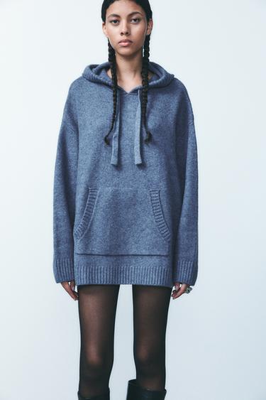 SUDADERA LARGA PUNTO OVERSIZE - Azul vigoré de Zara