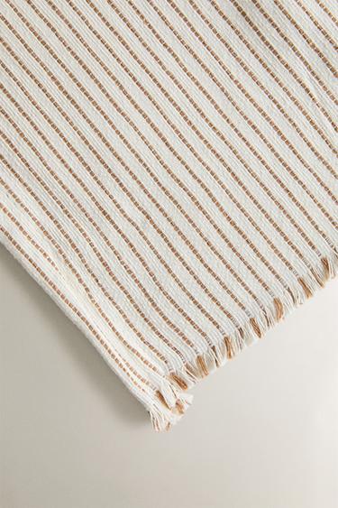 MULTI-PURPOSE THROW WITH LINES - Brown by Zara - Image 1