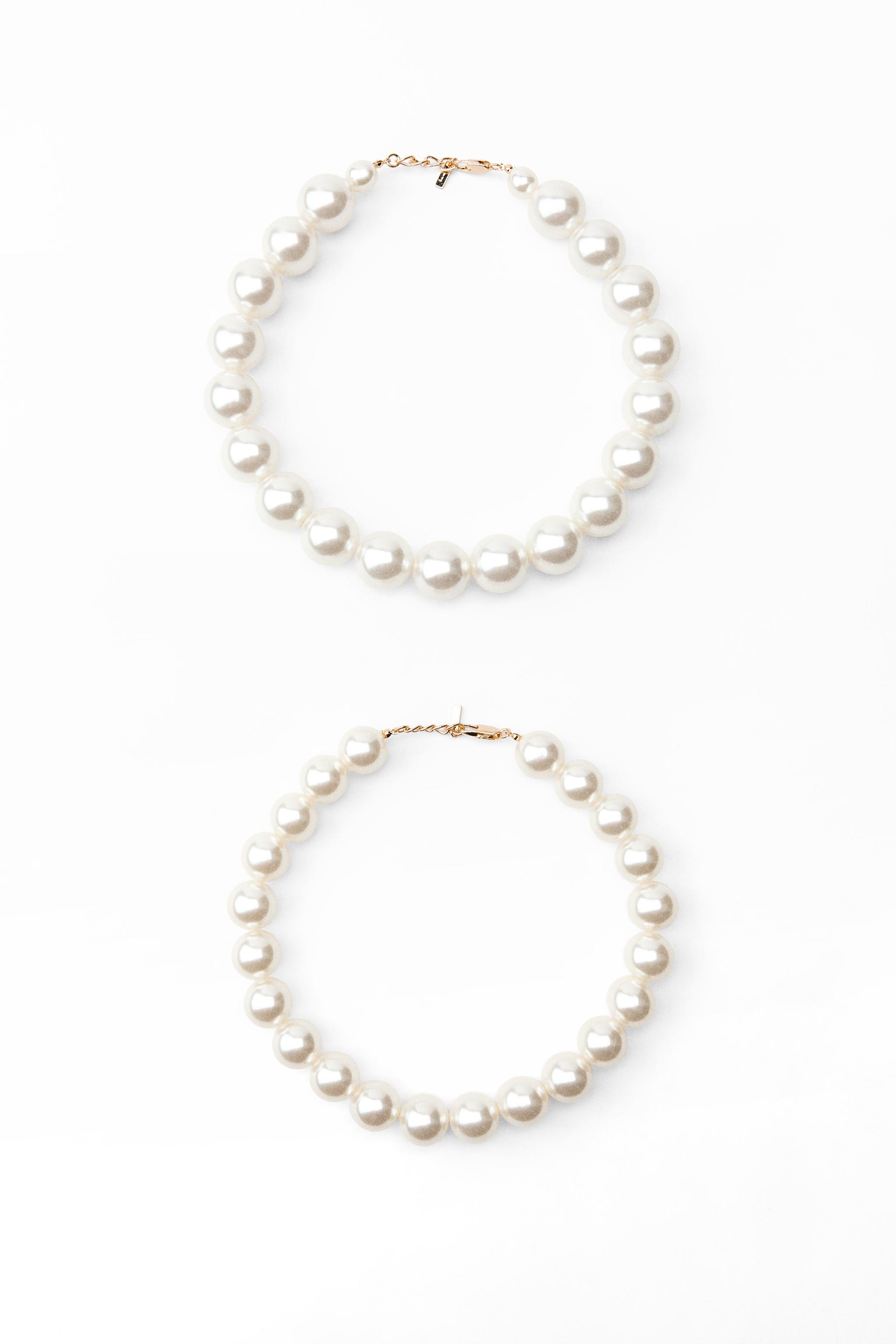 ZARA hot DOUBLE PEARL NECKLACE