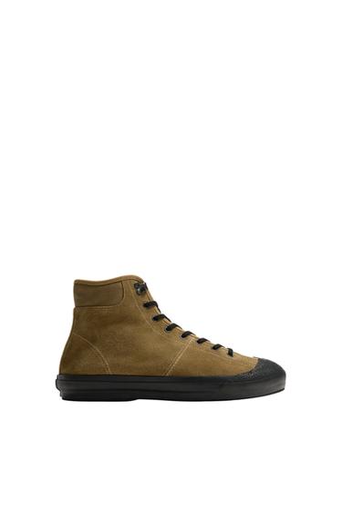 TÊNIS BOTA DE COURO EDIÇÃO LIMITADA - Marrom-camel da Zara