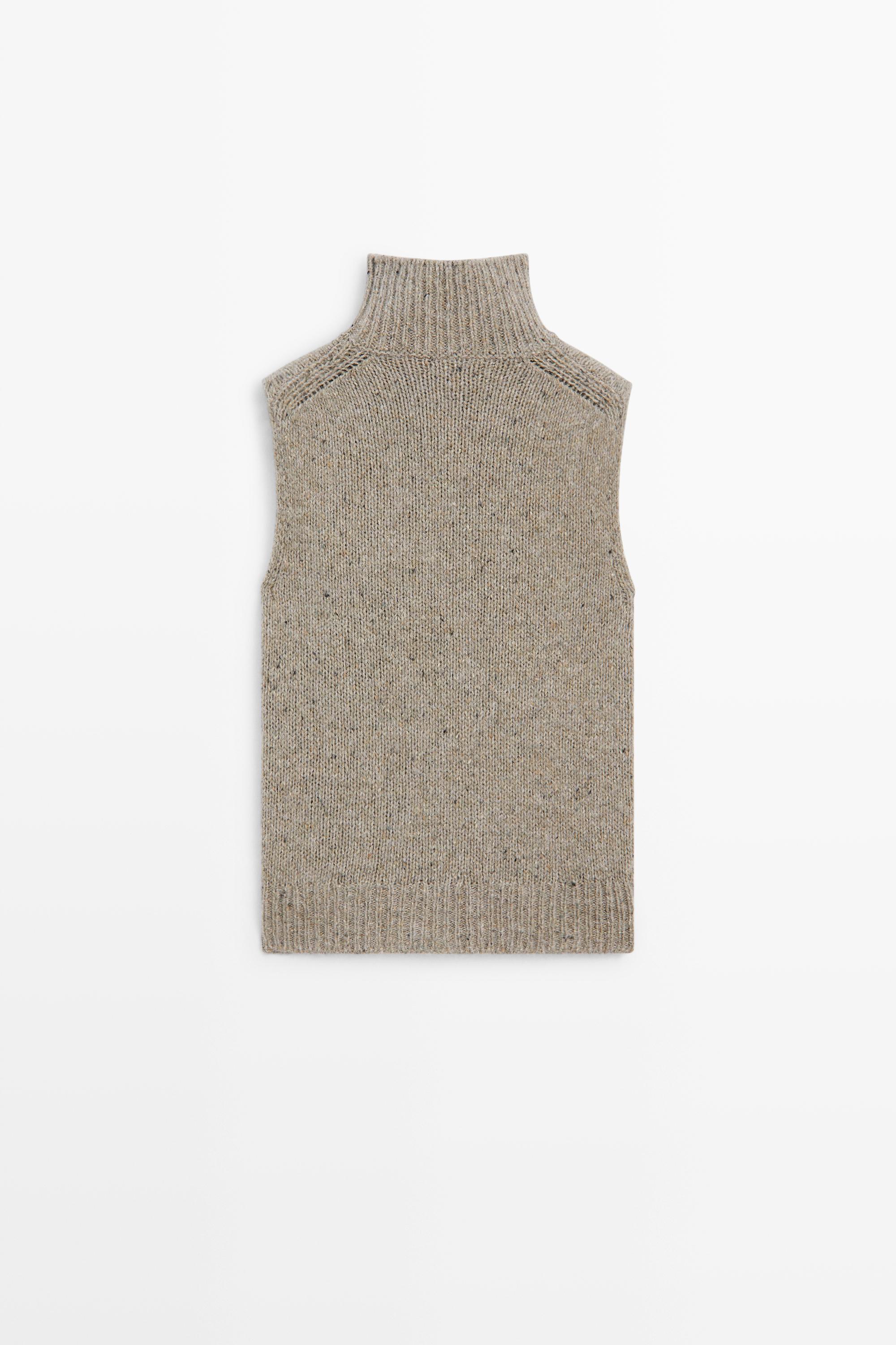 High neck knit vest