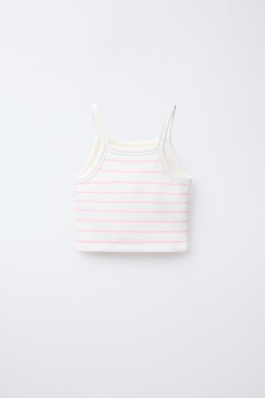 STRIPED T-SHIRT WITH MODAL - Pink by Zara - Image 1