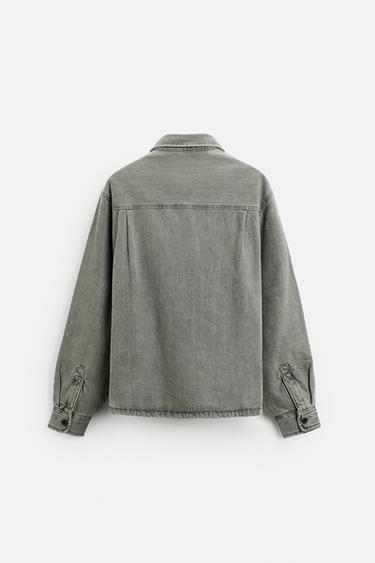 FADED DENIM OVERSHIRT - Grey by Zara - Image 6