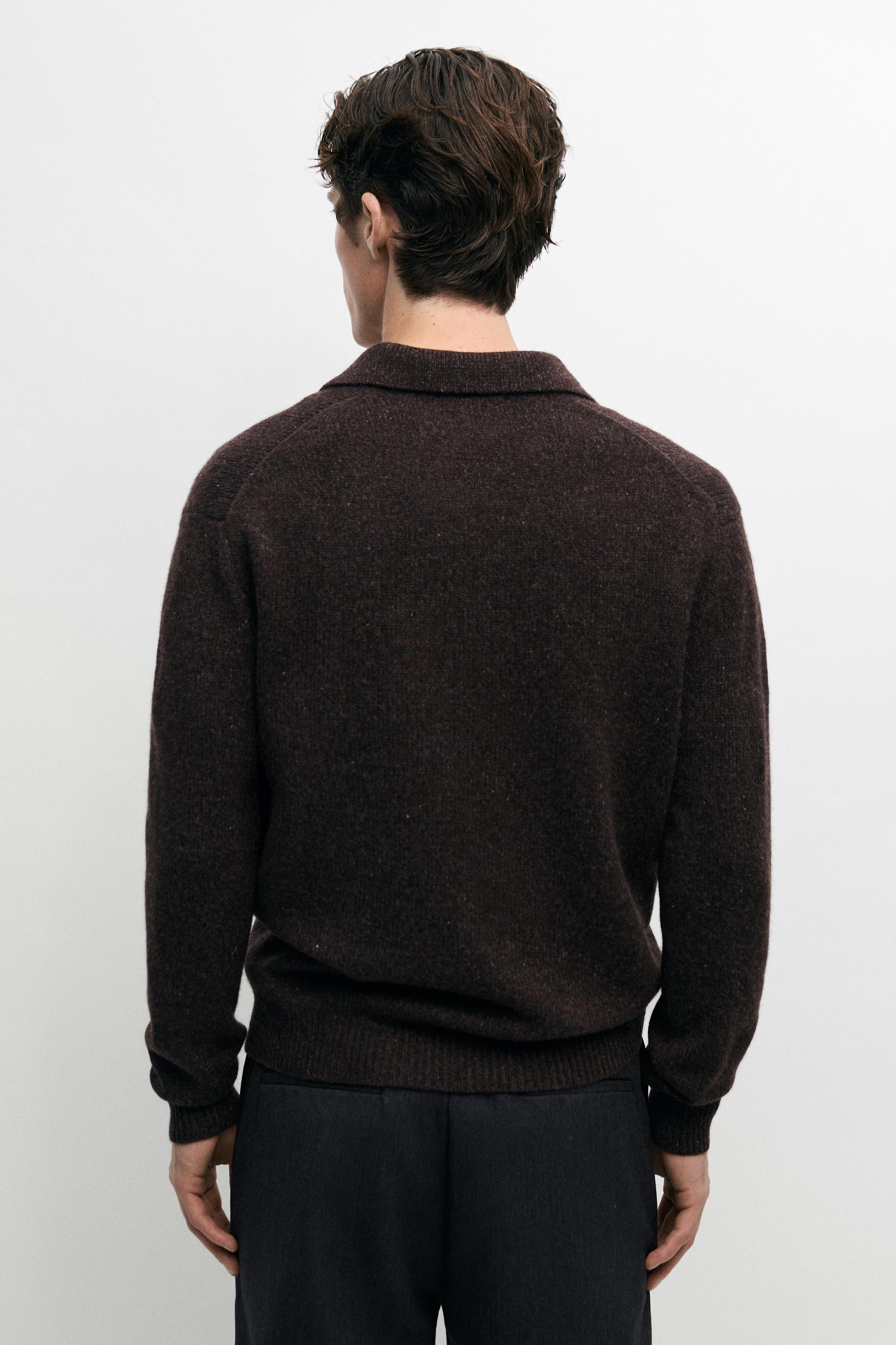 100% Wool Buttoned Polo Sweater