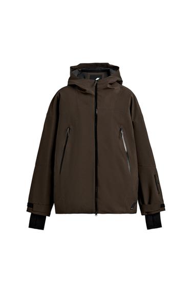 RECCO® WATERPROOF SKI PUFFER JACKET - Brown by Zara