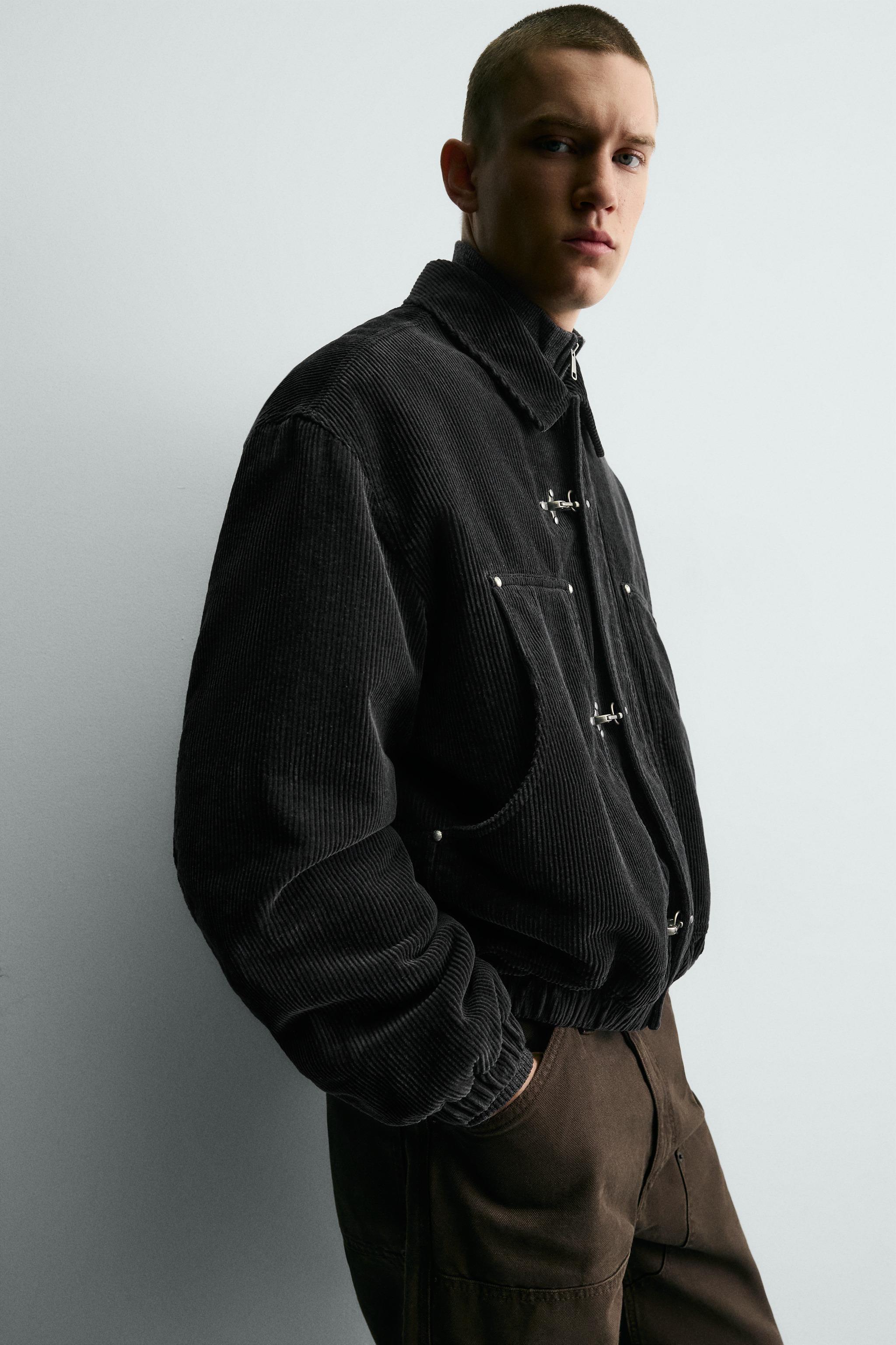 CORDUROY JACKET WITH FIREMAN CLASP - Black | ZARA South Africa