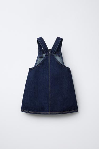 CONTRAST RICKRACK DENIM PINAFORE DRESS - Blue by Zara - Image 1