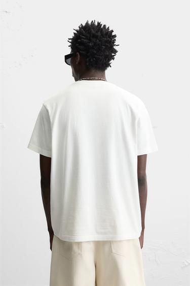 CONTRAST PRINT T-SHIRT - Oyster-white by Zara - Image 2