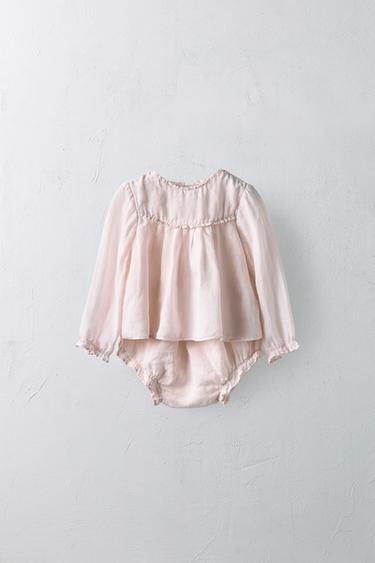 1-24 MONTHS/ BLOUSE AND BLOOMERS SET 100% RAMIE LIMITED EDITION - Dusty pink by Zara - Image 0