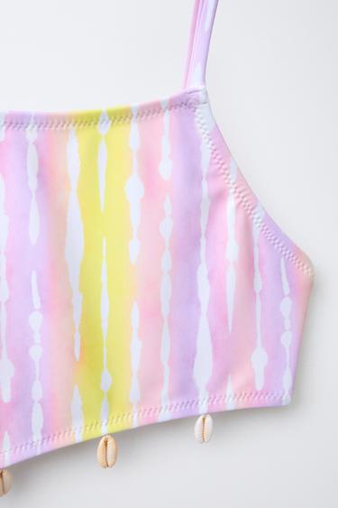 6-14 YEARS/ TIE-DYE SWIMSUIT WITH SHELL AND CUT-OUT DETAIL - Pink / Lilac by Zara - Image 2