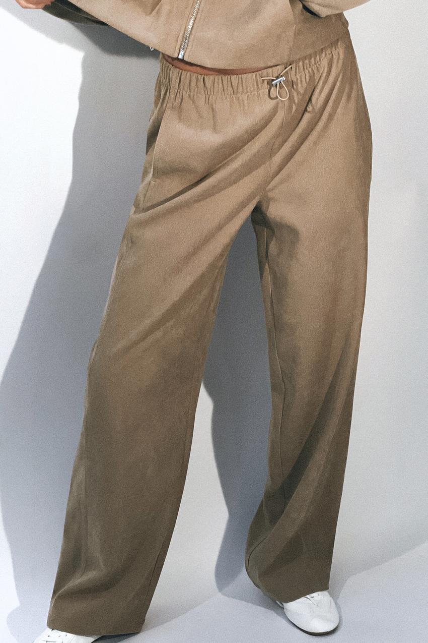 ZARA Elastic Waist Linen Pants
