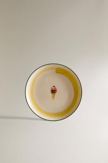 PRATO SOBREMESA GRÉS GELADO - Amarelo da Zara