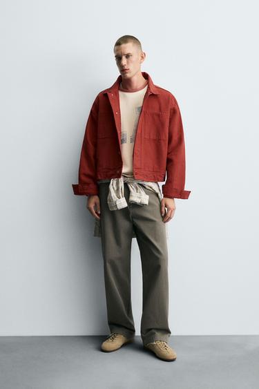 BLUSÃO CROPPED FIT - Vermelho da Zara