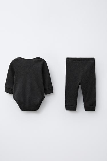 WAFFLE BODY AND LEGGINGS PACK - Anthracite grey by Zara - Image 1