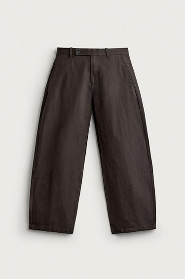 БРЮКИ БРЮКИ BARREL FIT — ШОКОЛАДНО-КОРИЧНЕВЫЙ от Zara
