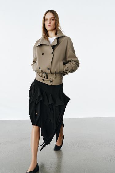 تنورة غير متناسقة ZW COLLECTION - أسود by Zara