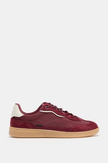 CONTRAST TRAINERS - Burgundy Red by Zara