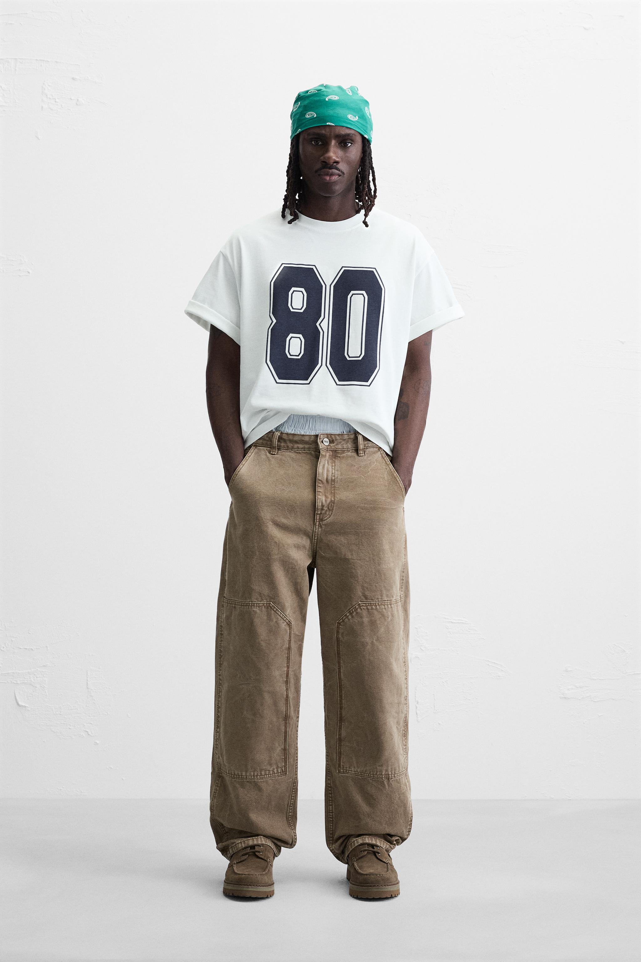 RETRO NUMBER PRINT T-SHIRT - White | ZARA United States
