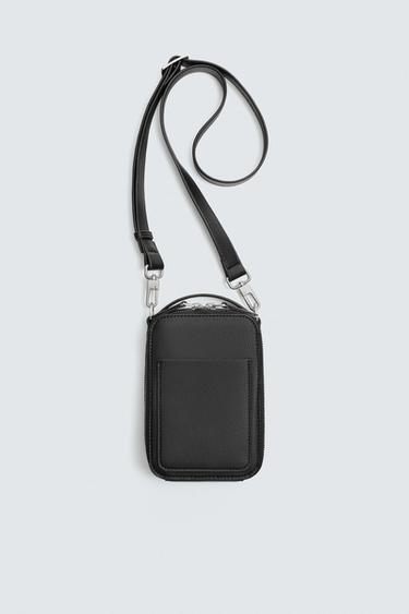 MALA A TIRACOLO VERTICAL TEXTURADA - Preto da Zara