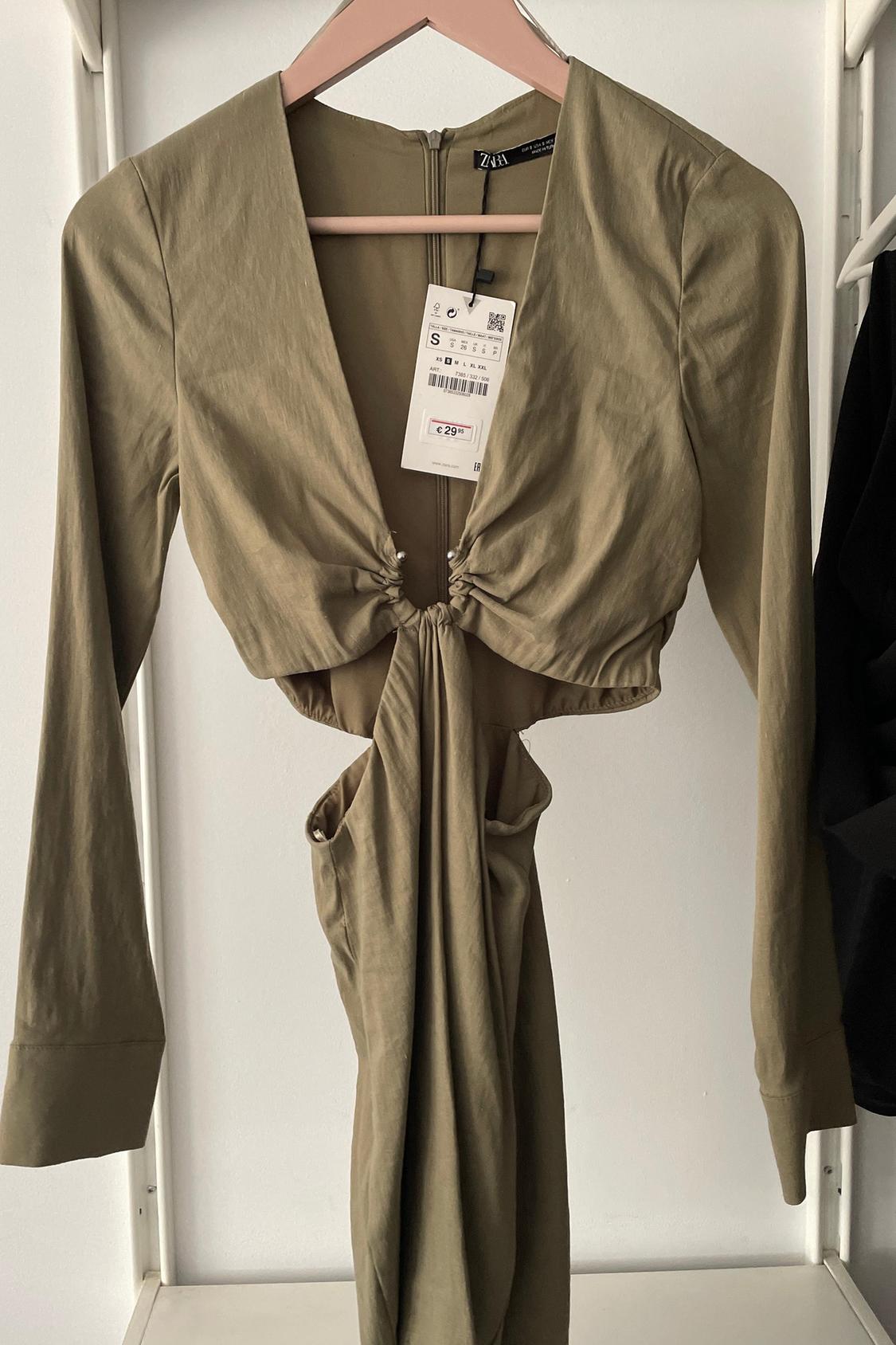 STRETCHY LINEN BLEND SHORT DRESS