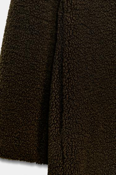 FAUX SHEARLING COAT - Dark brown by Zara - Image 8