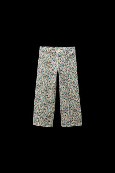 PANTALÓN MARINE SARGA FLORES - Verde de Zara