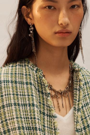 MANTEAU STRUCTURÉ FRANGES ÉDITION LIMITÉE - Vert de Zara - Image 3