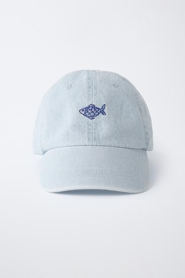 CASQUETTE DENIM POISSON BRODÉ - Bleu de Zara - Image 3