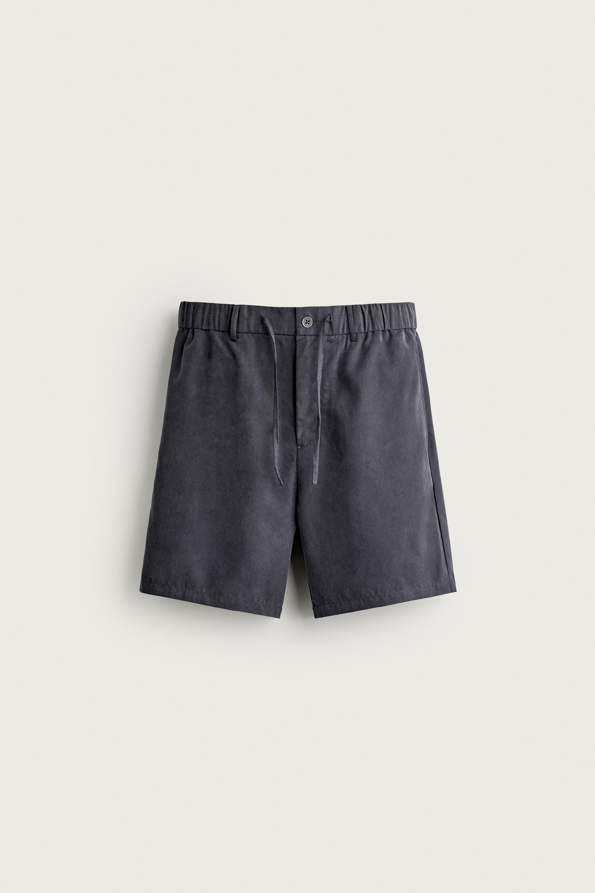RELAXED FIT FLOWY SHORTS — Navy blue