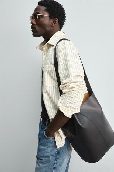 Zara LEATHER SHOPPER BAG LIMITED EDITION - Black - Image 0