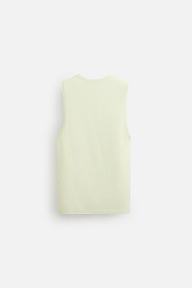 T-SHIRT DÉBARDEUR VISCOSE ET LIN - Citron vert de Zara - Image 7
