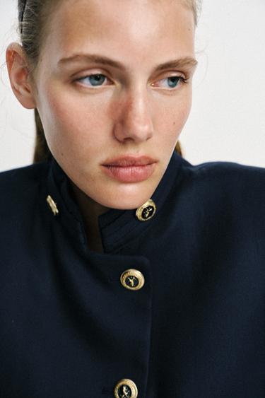 TAILORED BLAZER WITH GOLDEN BUTTON - Navy blue by Zara - Image 2