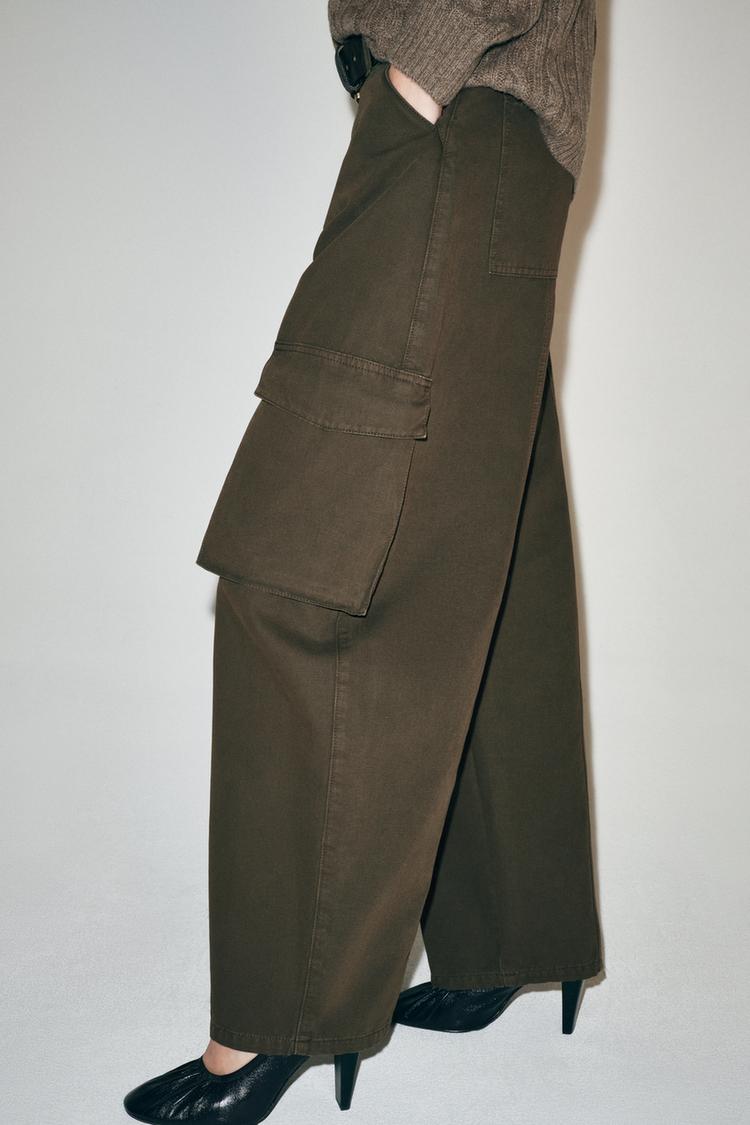 ZW COLLECTION CARGO PANTS — Dark khaki