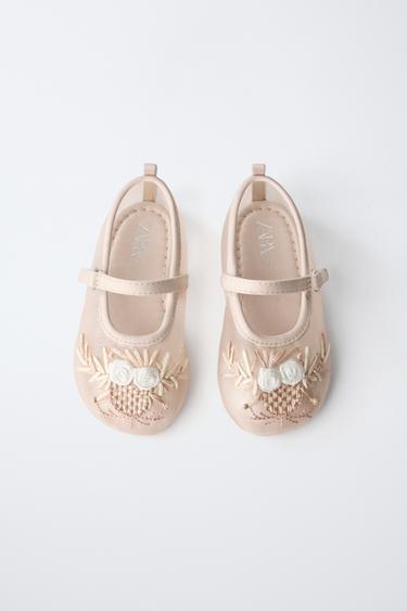 BALLERINES EN ORGANZA À FLEURS - Rose de Zara - Image 3
