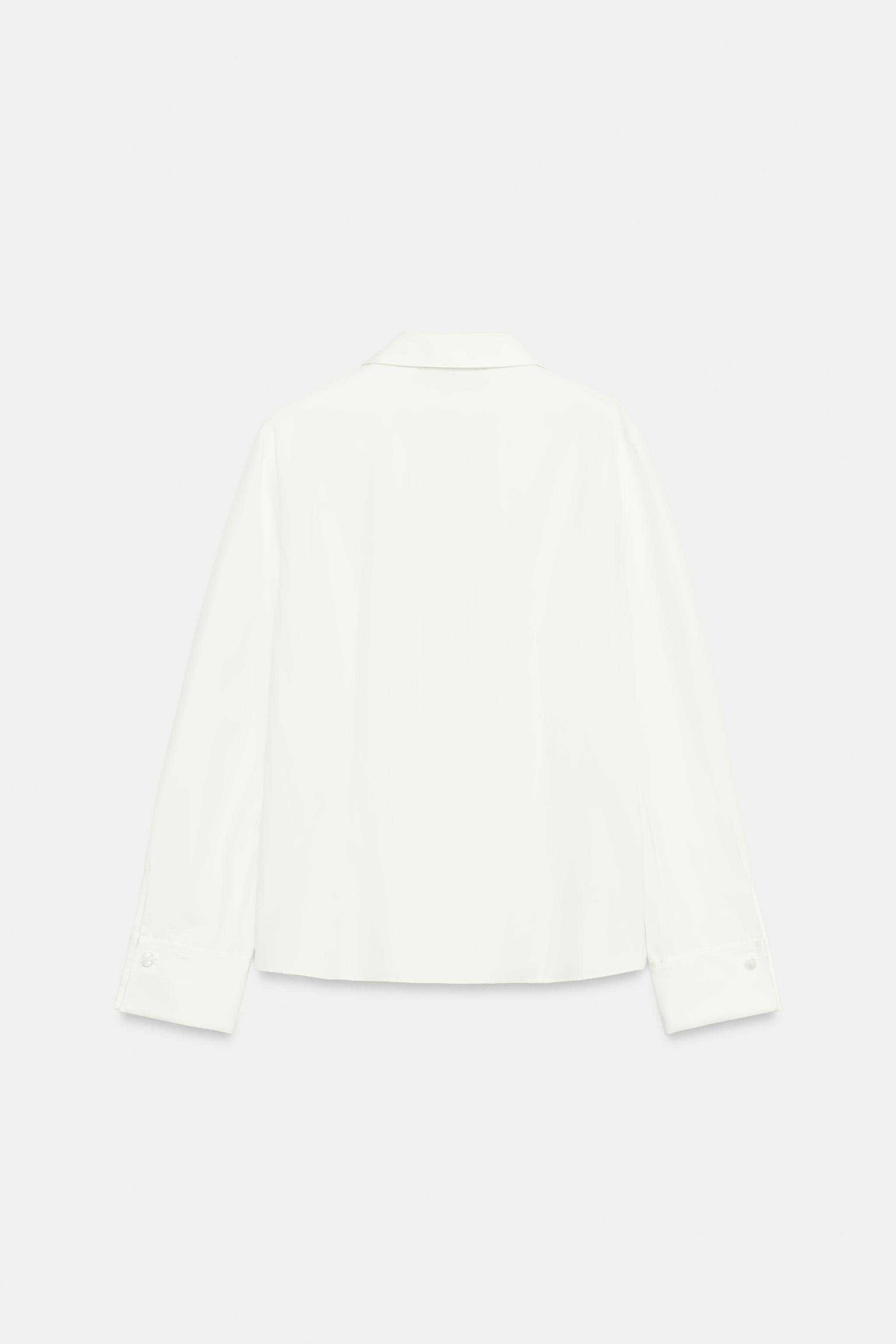Zara POPLIN WRAP SHIRT — фото 5