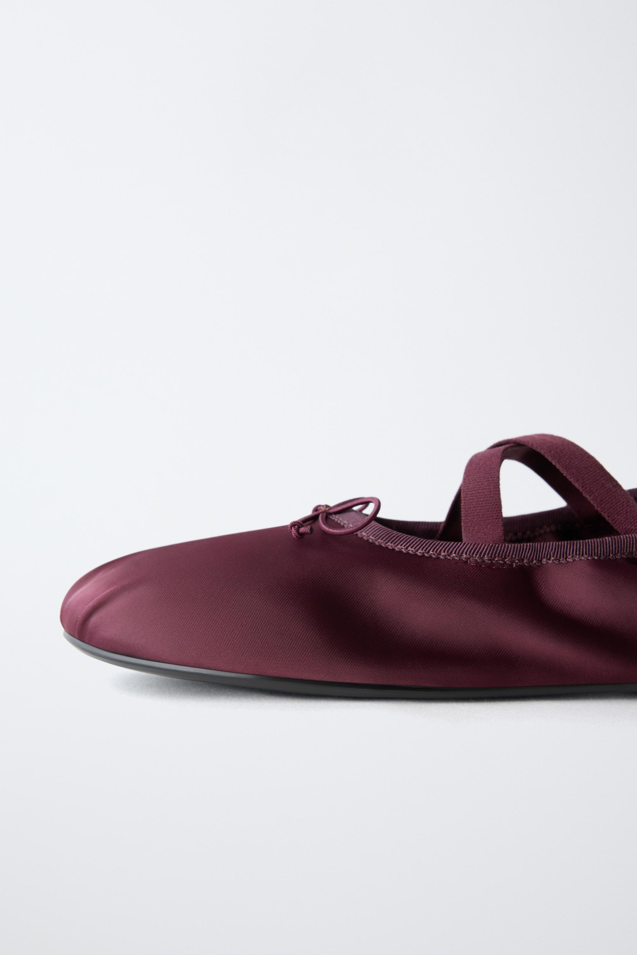 Обувь Zara SATIN BALLET FLATS — фото 6