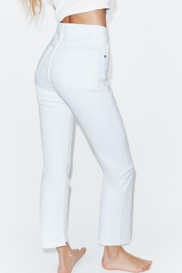 TRF CROPPED FLARE HIGH-WAIST JEANS - White by Zara - Image 5