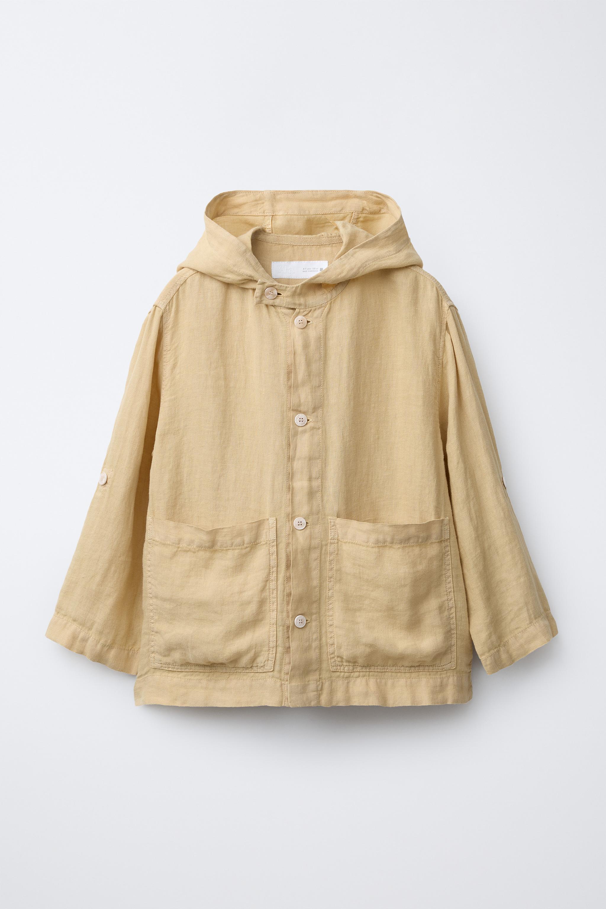 100% LINEN HOODED OVERSHIRT