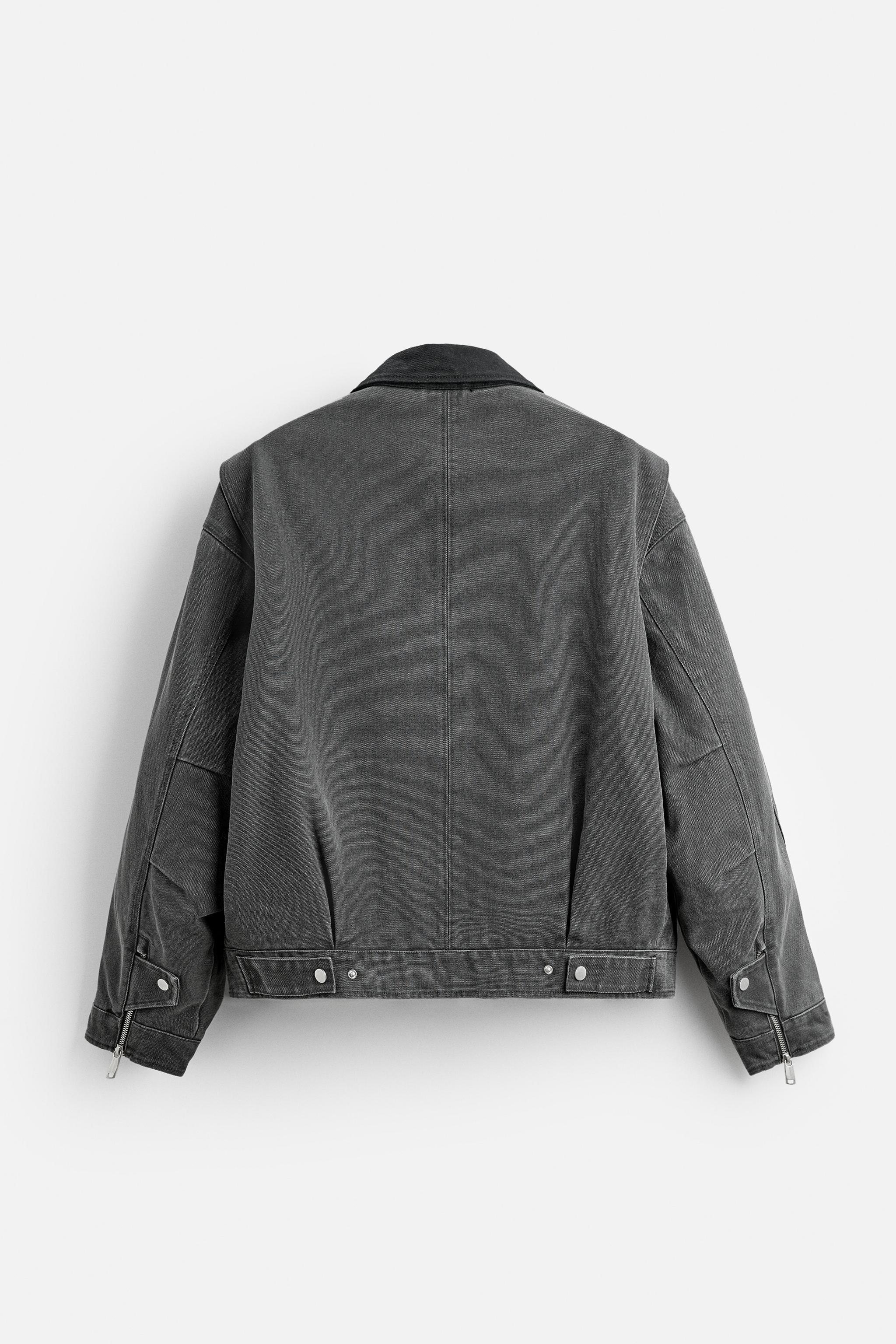 ★ZARA★ JACKET WITH CONTRAST COLLAR JACKET WITH CONTRAST COLLAR - Dark grey | ZARA Australia