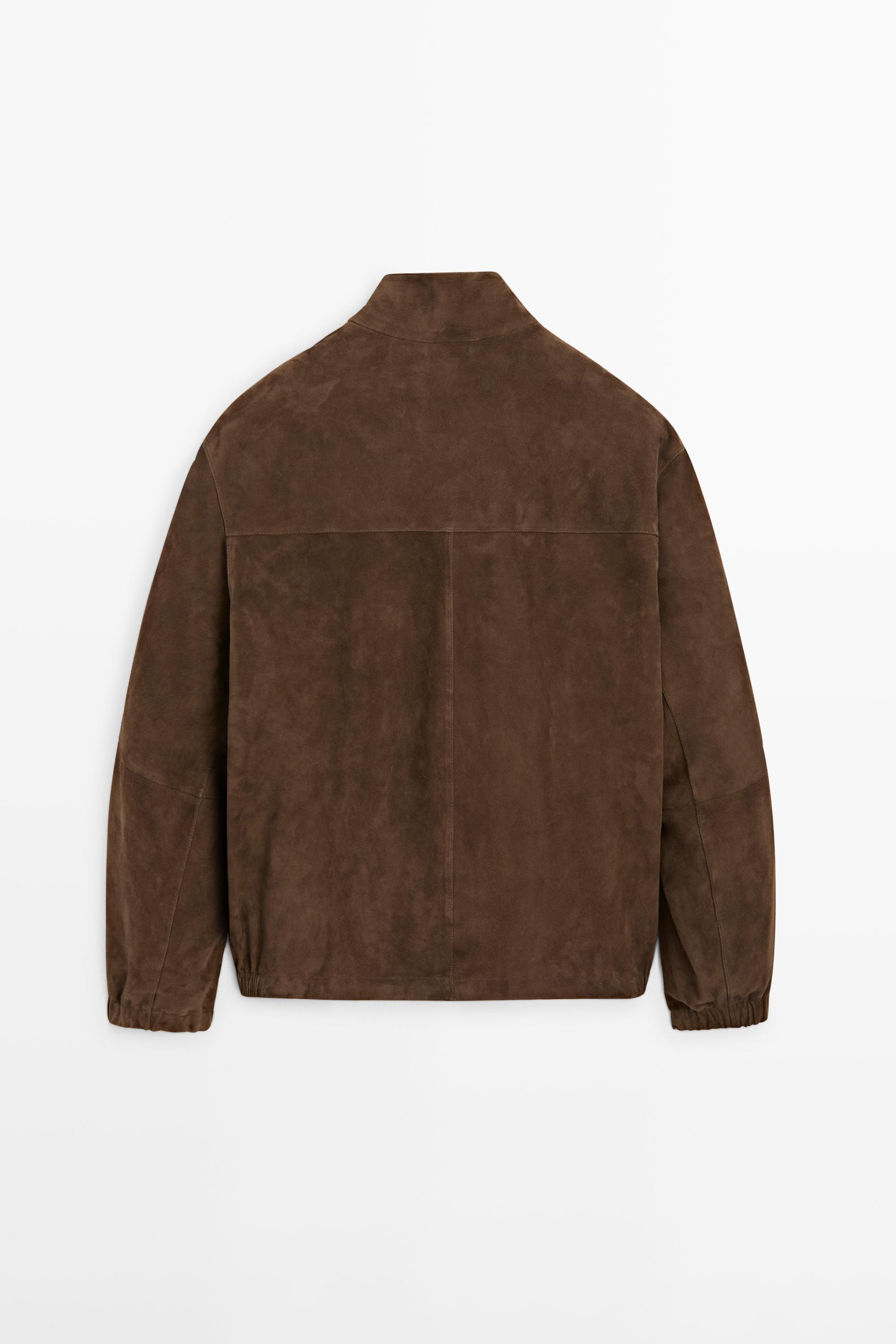 Blouson en cuir et daim