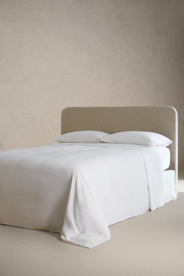 LINEN FITTED SHEET | 30 CM HIGH (235 GXM²) - White by Zara - Image 1