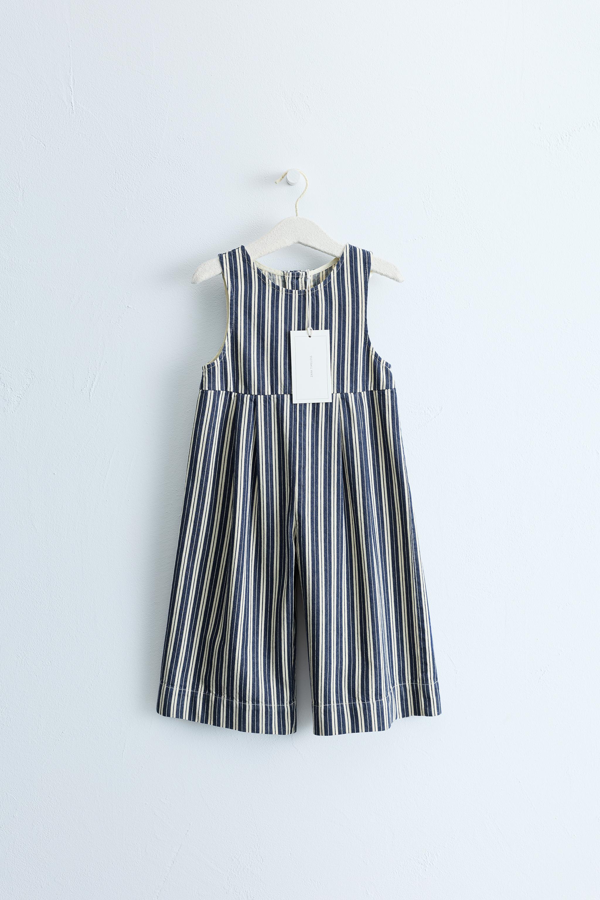 ZARA TIMELESS - PRINTED STRIPED LONG OVERALLS
