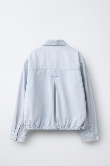 BLOUSON EN TOILE AVEC DENTELLE - Bleu clair de Zara - Image 1